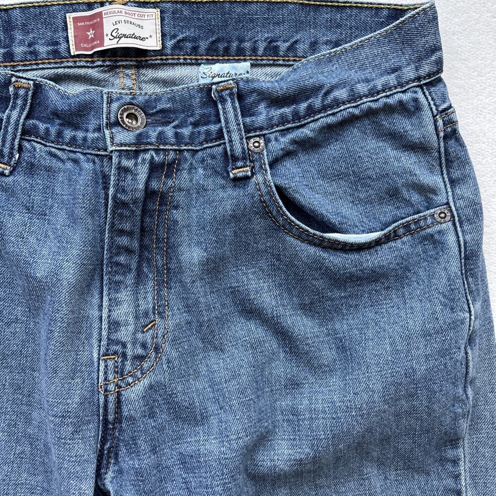 Levi Strauss‎ Signature Men 32x34 Jeans Regular Boot Cut 100% Cotton Western - Picture 4 of 13